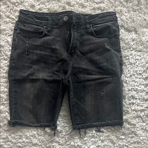 Black Express Distressed Denim Shorts